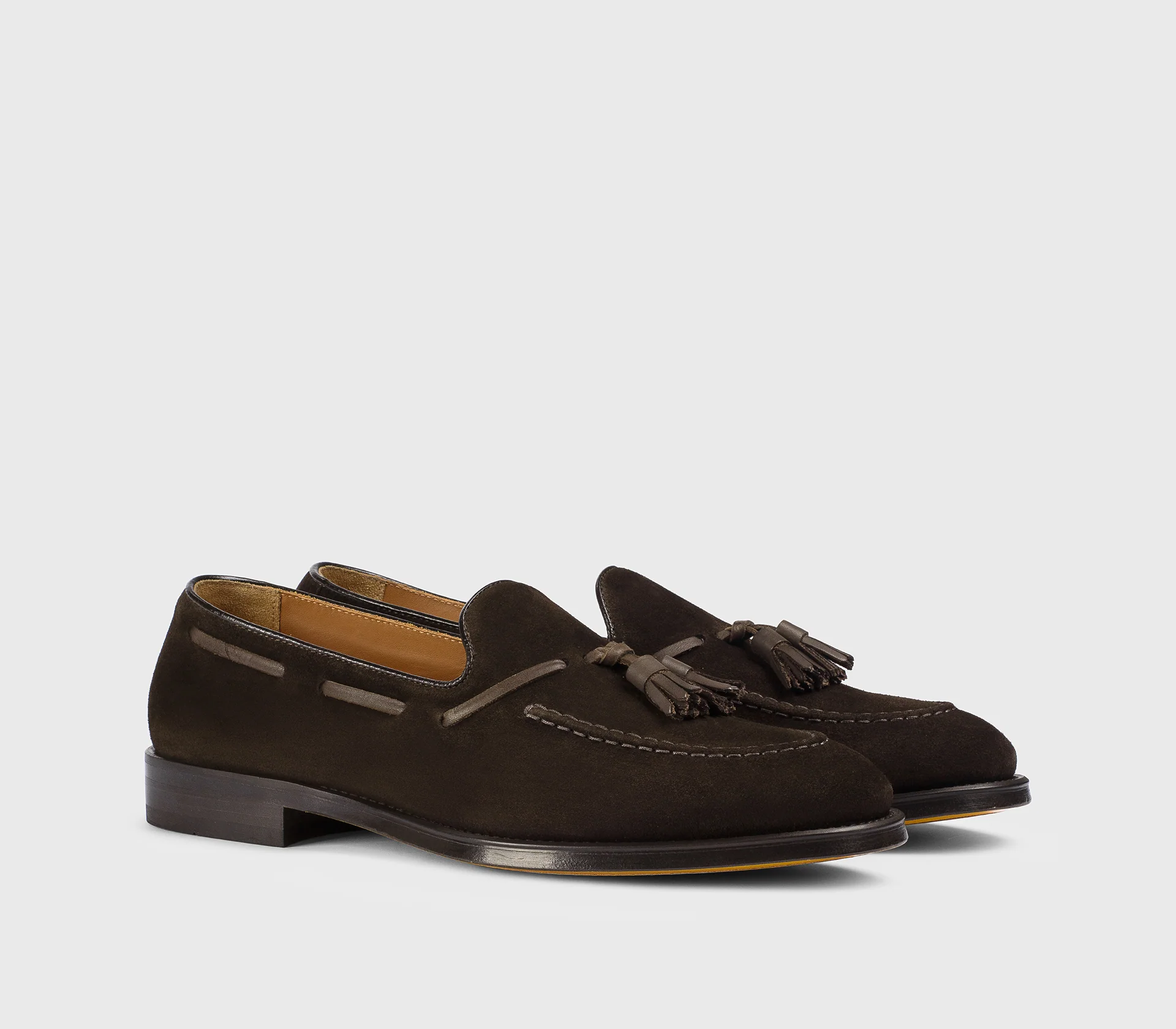 DU3339ORVNPY729TM23 - Mocassino con nappine in suede marrone "terre" - immagine 4