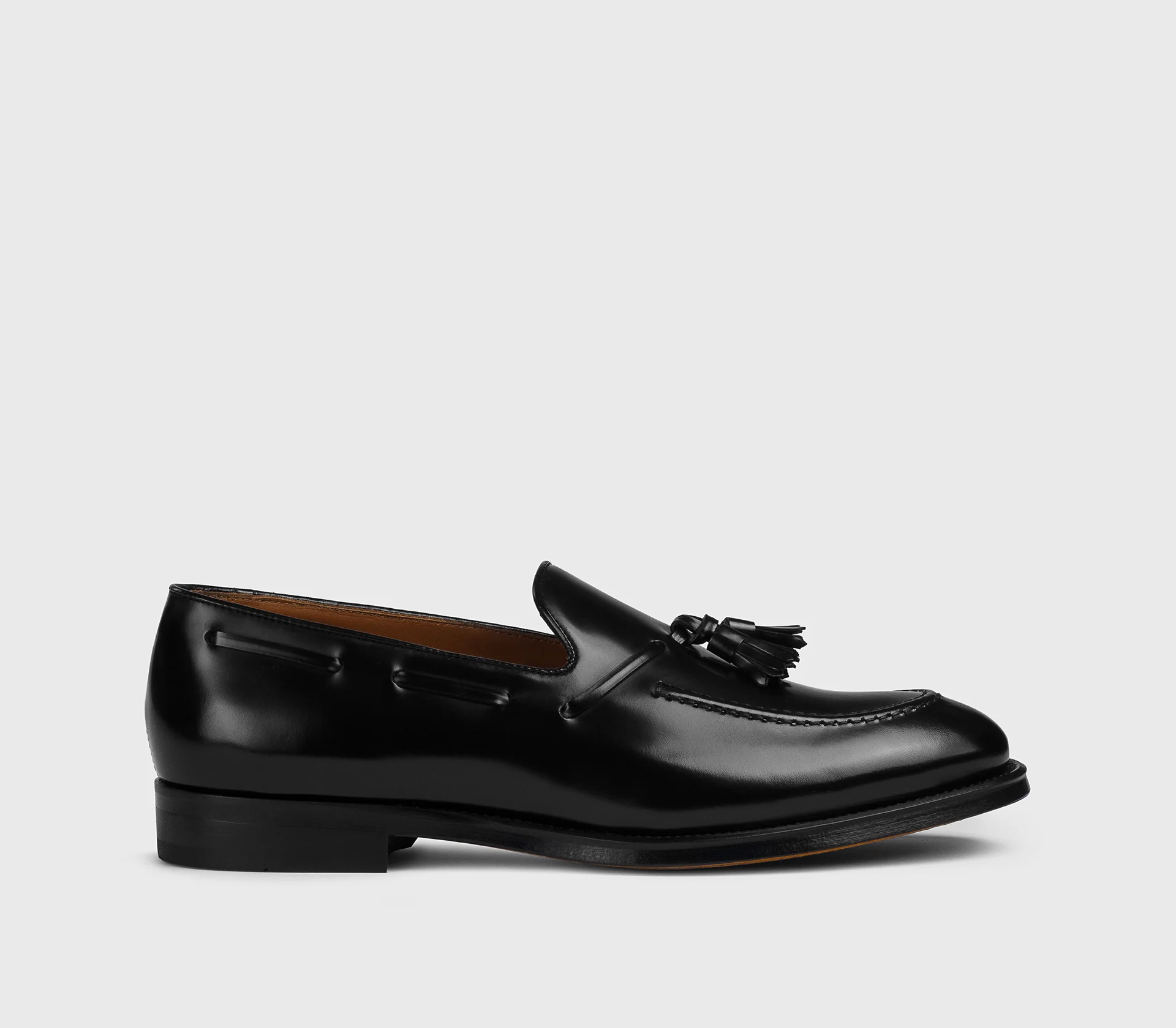 DU3339ORVNUF007NN00 - Mocassino con nappine in pelle nero - immagine 2