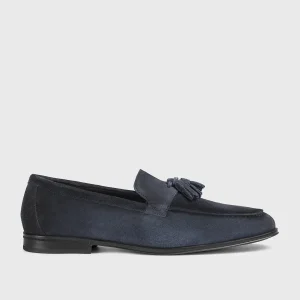 DU3383NOTTUY260NB15 - Mocassino in suede con nappine blu
