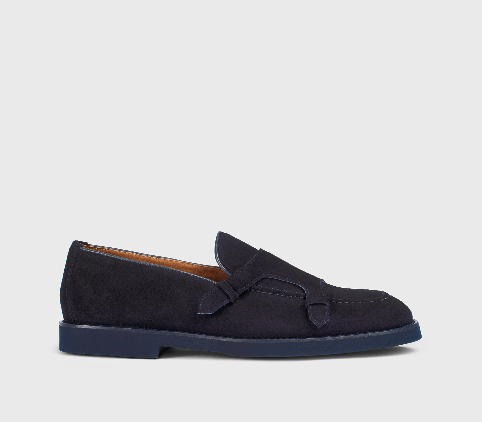 DU3419SALOUF009BB00 - Mocassino con dettaglio "passante" in suede blu