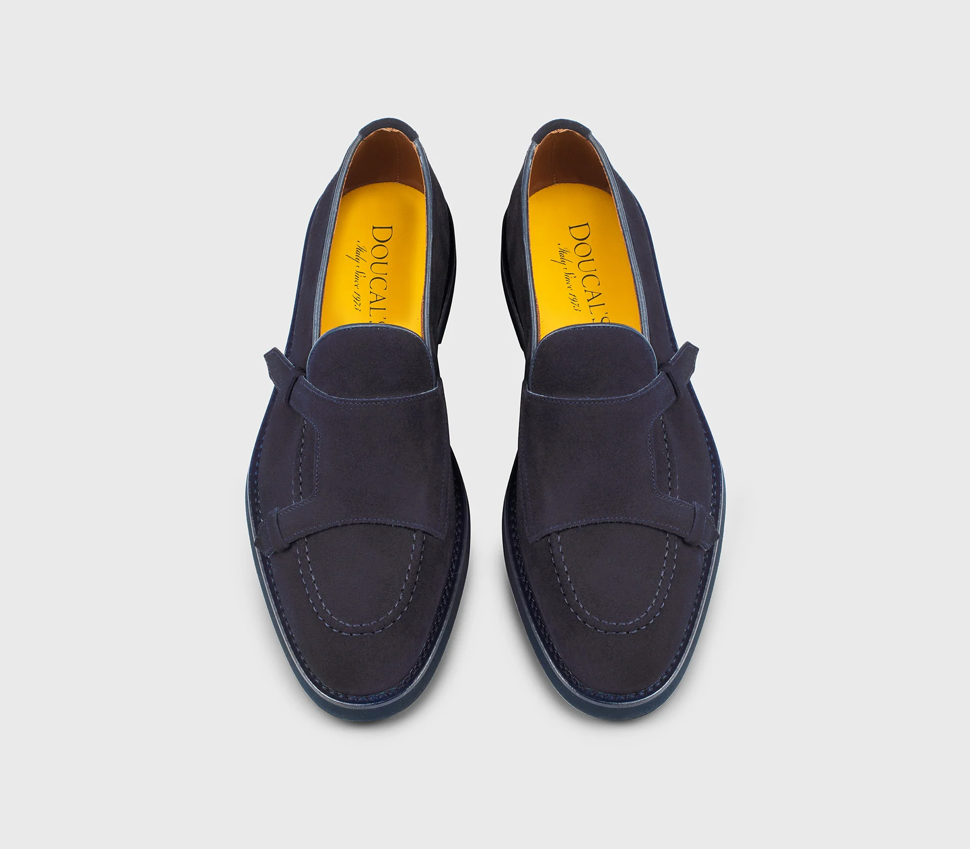 DU3419SALOUF009BB00 - Mocassino con dettaglio "passante" in suede blu - immagine 3