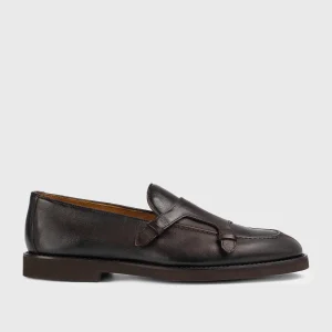 DU3419SALOUF188TM00 - Mocassino con dettaglio "passante" in pelle testa di moro