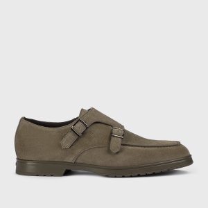 DU3472JEREUF009OM39 - Doppia fibbia in suede "espresso"