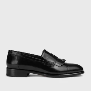 DU3478FREDUF159NN00 - Mocassino con frangia in pelle nera