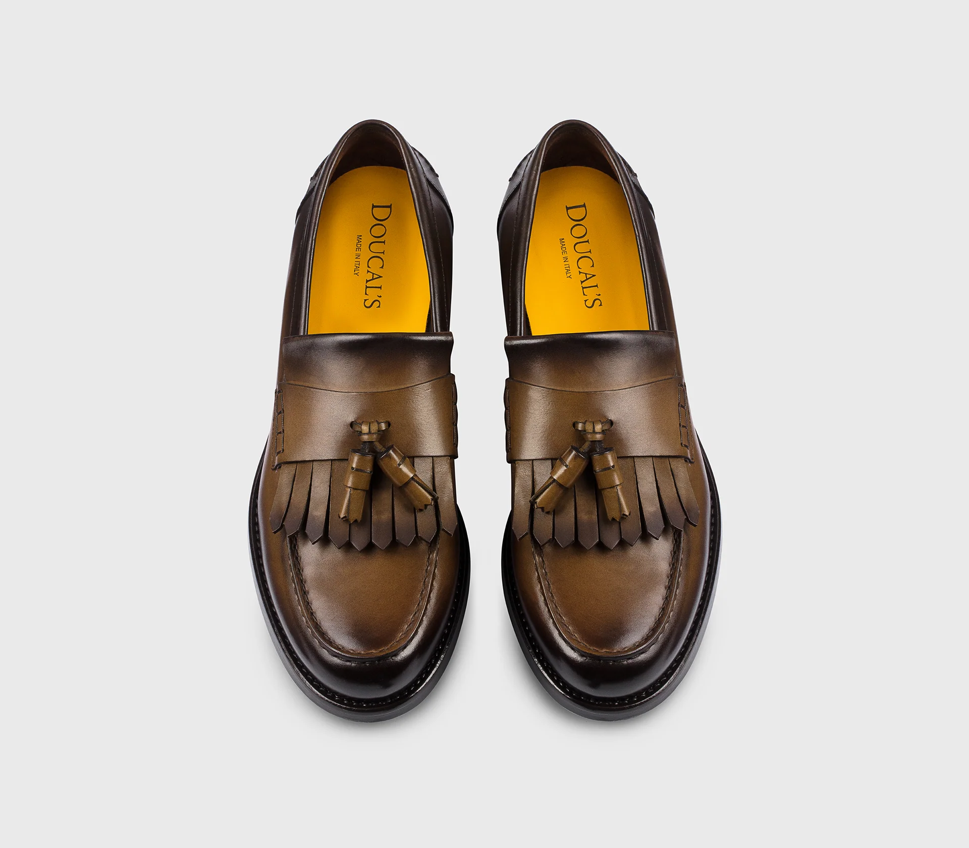 DU3498BRANUF159TM45 - Mocassino con nappine e frangia in pelle marrone "wood" - immagine 3
