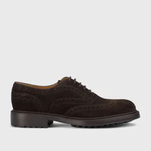 DU3500HENRUF009TM23 - Stringata francesina coda di rondine in suede marrone "terre"
