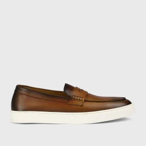 DU3546STEVUY159EC22 - Mocassino slip-on con mascherina in pelle caramel