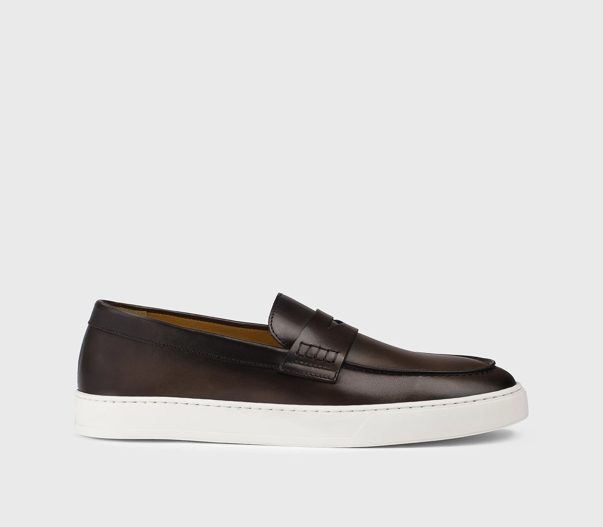 DU3546STEVUY159EM29 - Mocassino slip-on con mascherina in pelle testa di moro