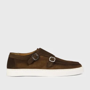 DU3548STEVUY260EM01 - Mocassino doppia fibbia in suede marrone "snuff"