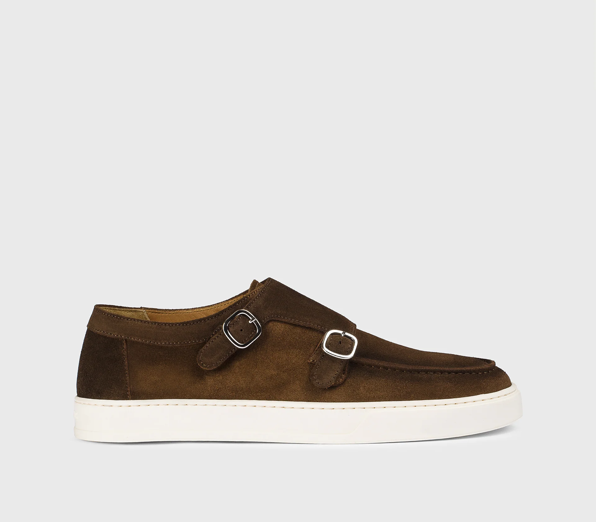 DU3548STEVUY260EM01 - Mocassino doppia fibbia in suede marrone "snuff" - immagine 2