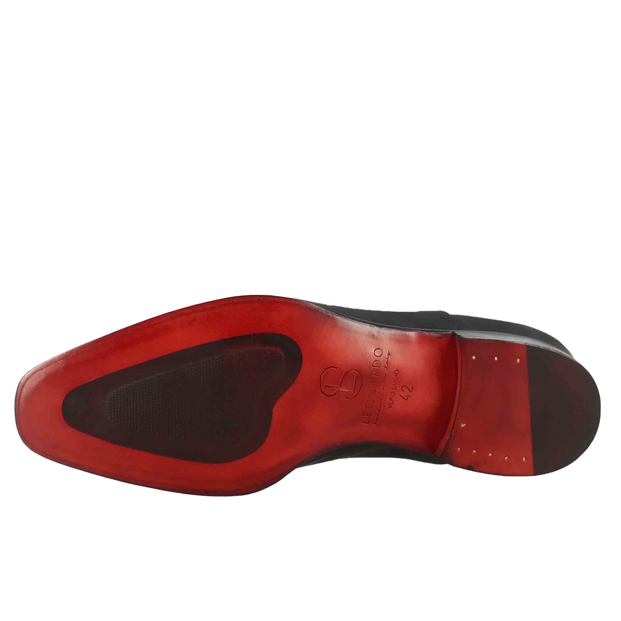Scarpe francesine con puntale in pelle color nero - immagine 7