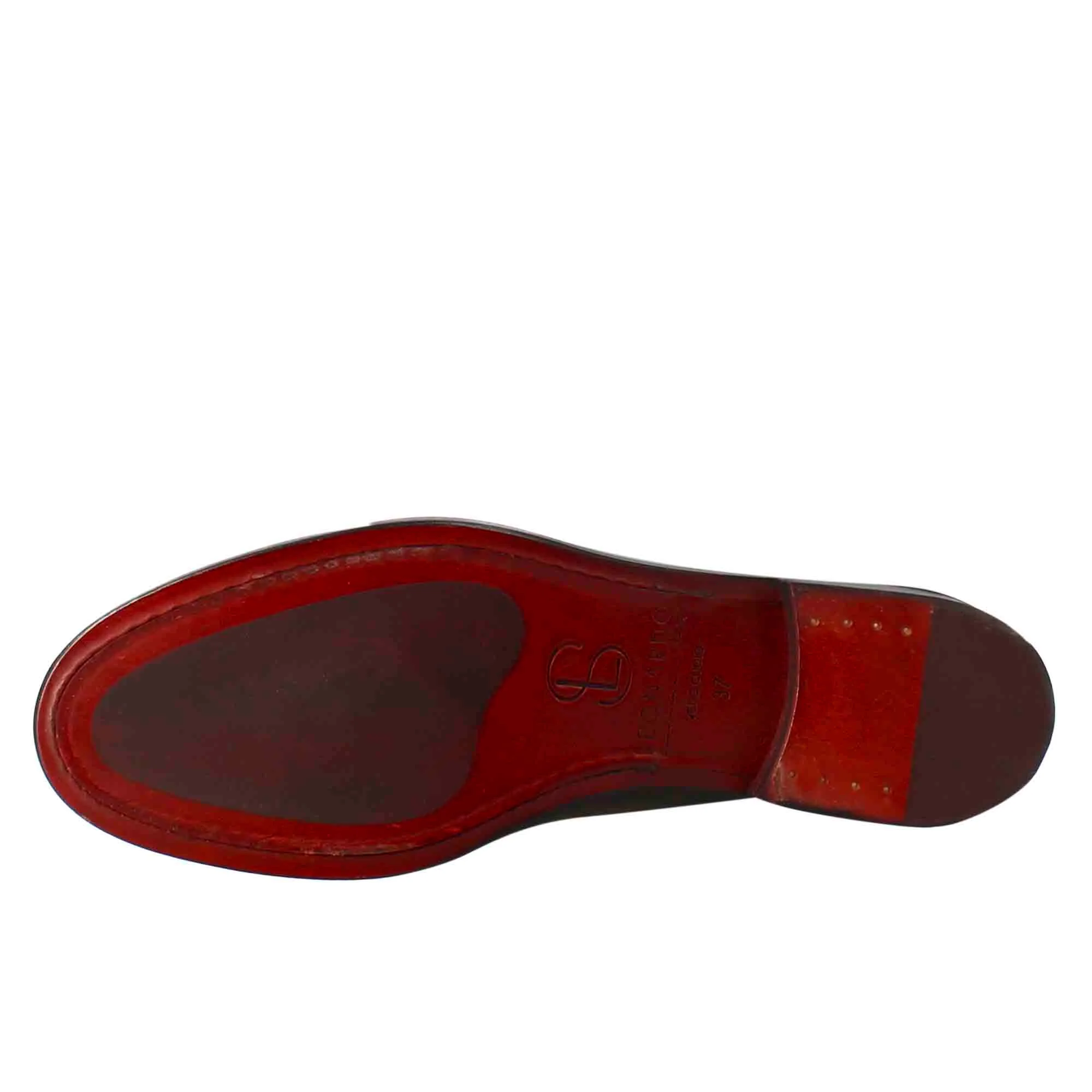 Mocassino da donna con bocca di leone in pelle nero - immagine 8