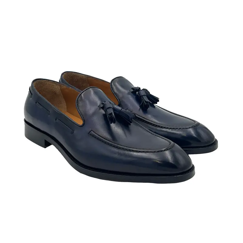 45213 Tassel Loafer Tinto a Mano Blu