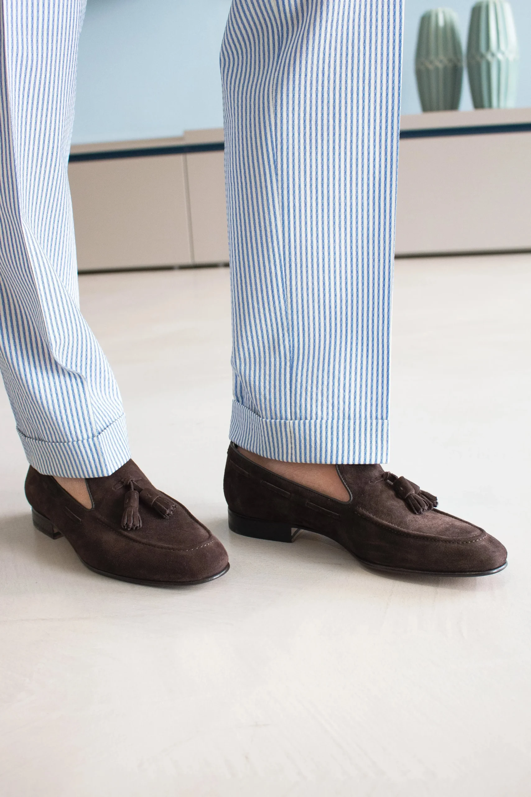 4208 Tassel Loafers Camoscio Gorain Moka - immagine 9