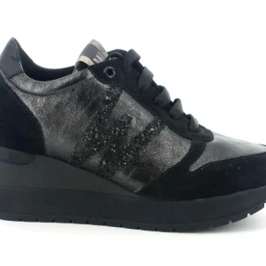 Melluso stringate in pelle metallizzata
