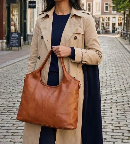Borsa a spalla in pelle - BASJ58 cuoio - immagine 3