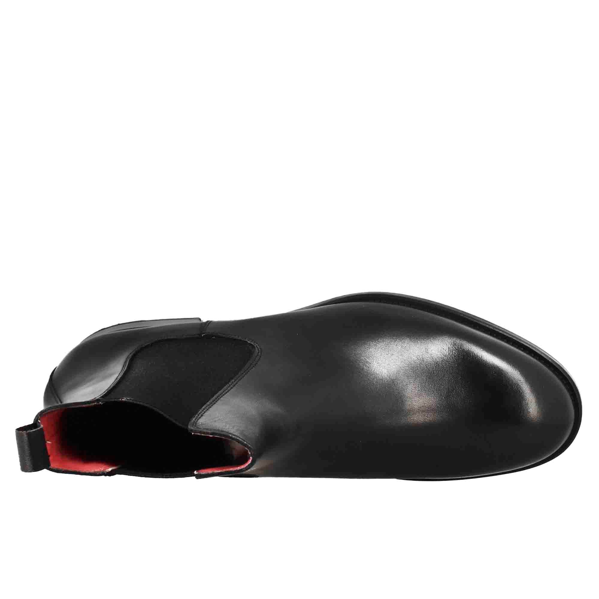 Stivaletto chelsea da uomo in pelle colore nero con elastico - immagine 6