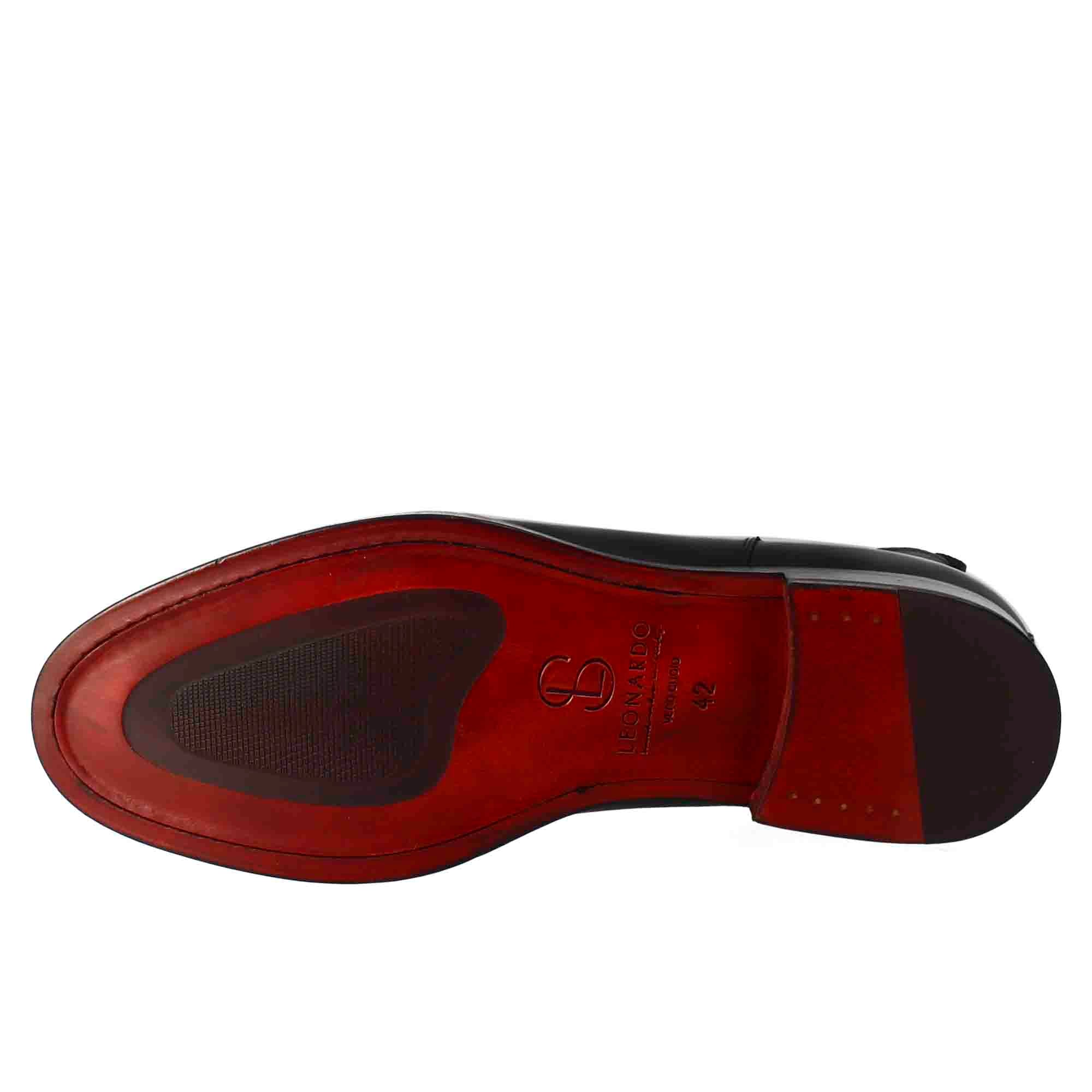 Stivaletto chelsea da uomo in pelle colore nero con elastico - immagine 7