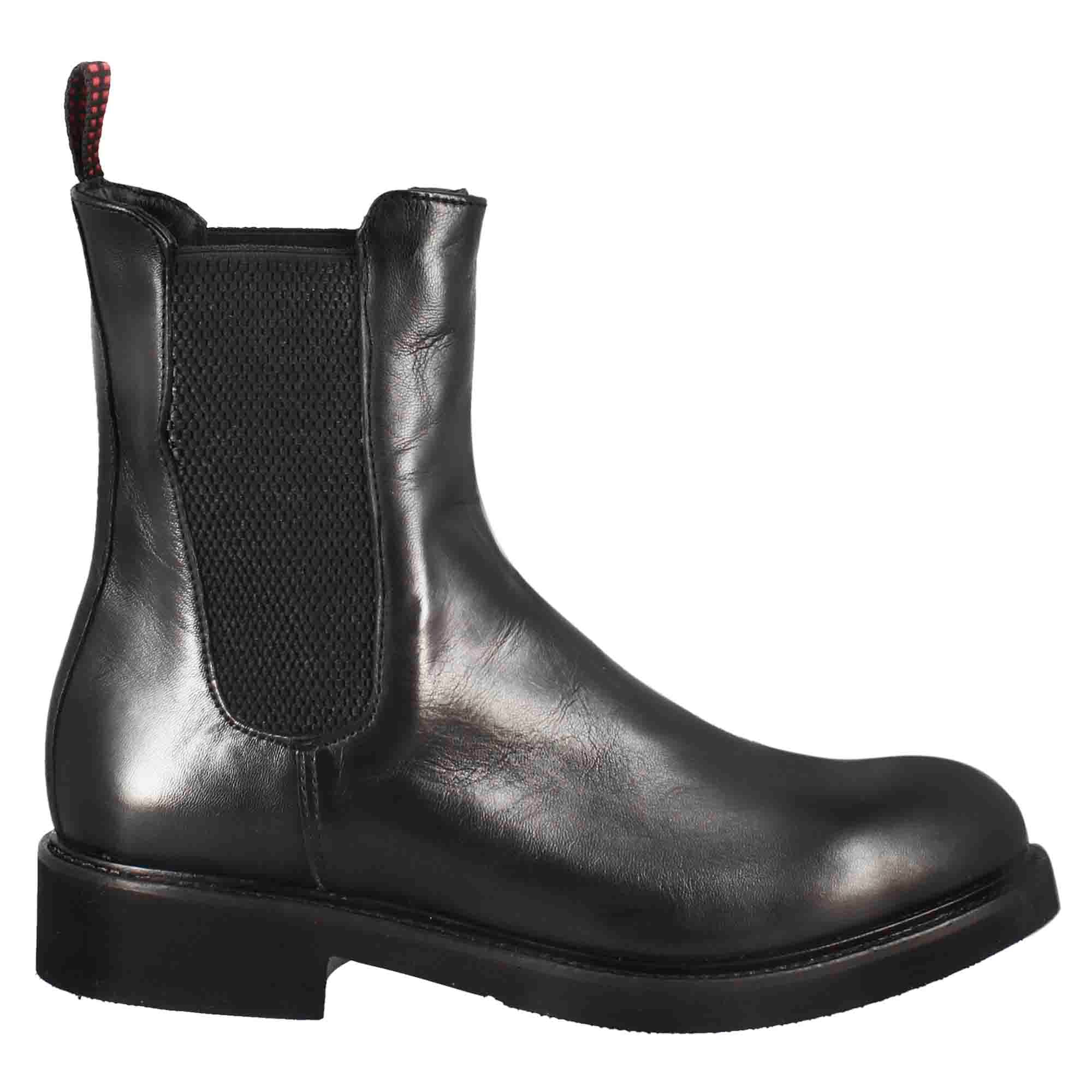 Stivaletto chelsea paupa da donna in pelle lavata colore nero - immagine 3