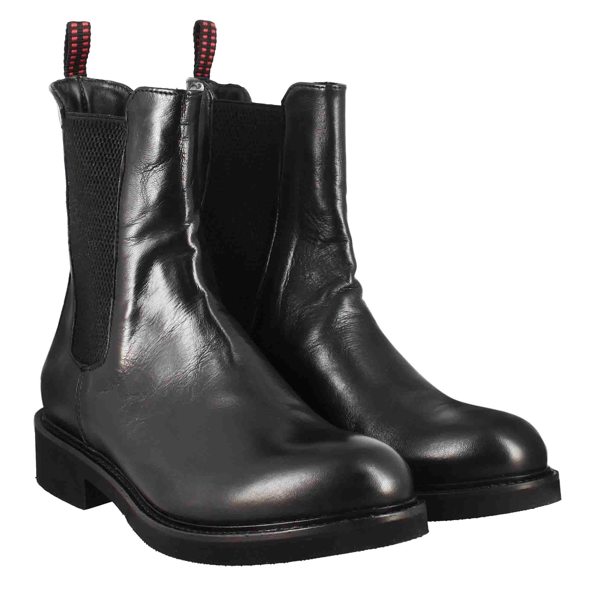 Stivaletto chelsea paupa da donna in pelle lavata colore nero - immagine 7