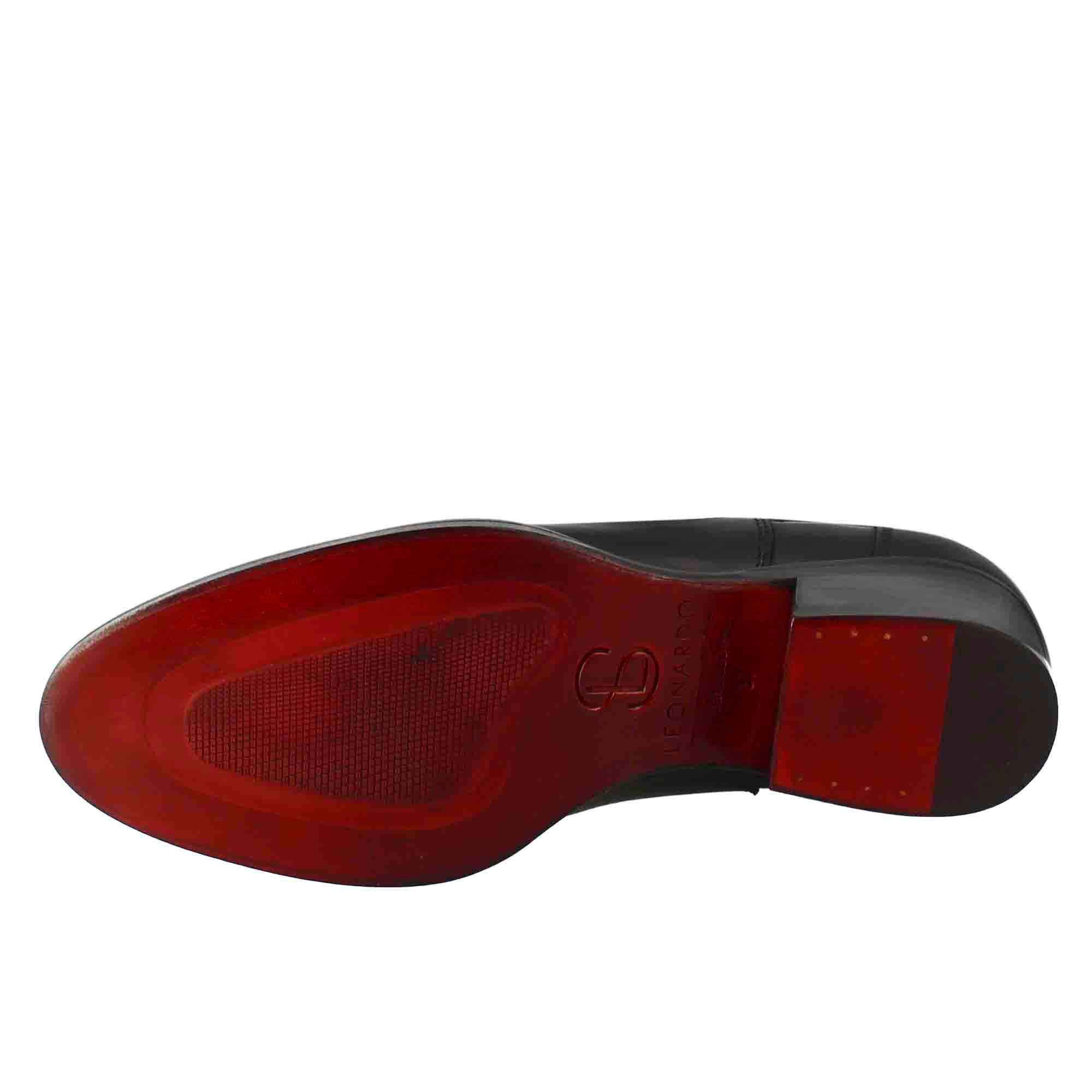 Stivaletto da donna chelsea liscio con tacco medio in pelle colore nero - immagine 7
