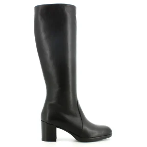 Melluso stivali in pelle nera con zip interna