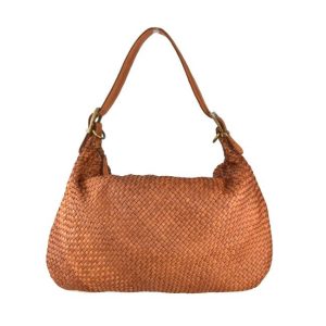 Borsa da spalla in pelle intrecciata BASY55861 - cuoio