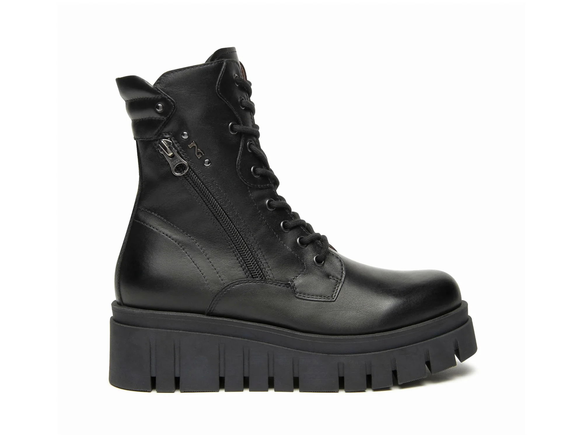 NeroGiardini Anfibi Platform Donna Invernali in Pelle Nera