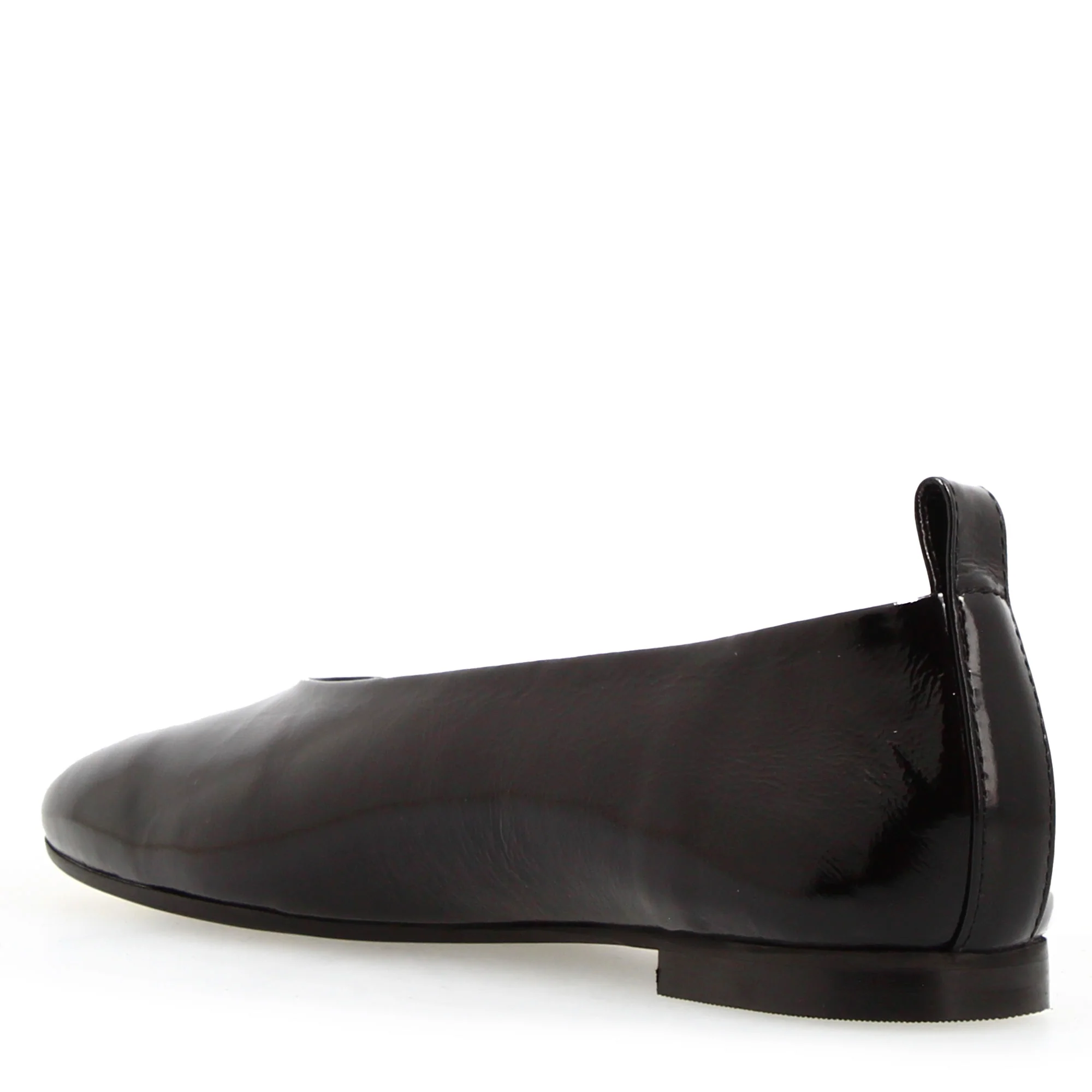 Ballerina artigianale da donna in pelle lucida colore nero - immagine 6