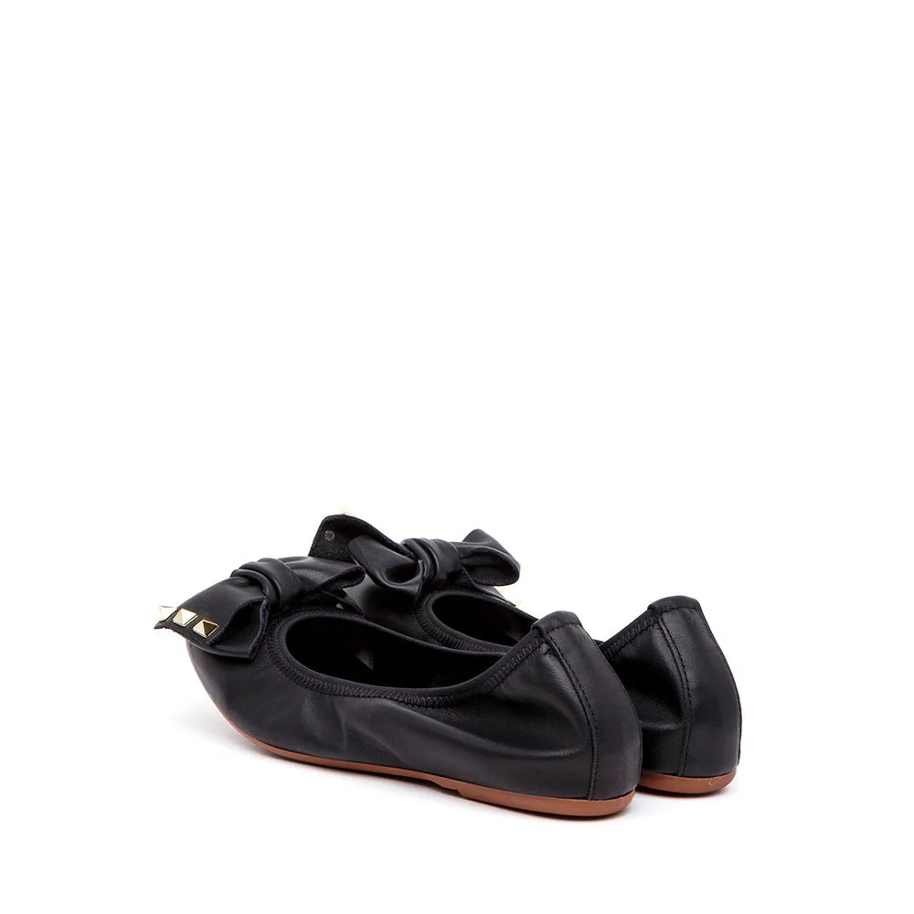 Ballerina in nappa con maxi fiocco e borchie. - immagine 5