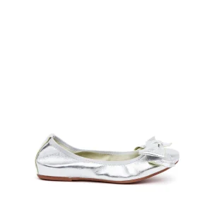 Ballerina in nappa con maxi fiocco.