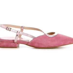 CafèNoir Ballerine Cinturino taglio asimmetrico Camoscio