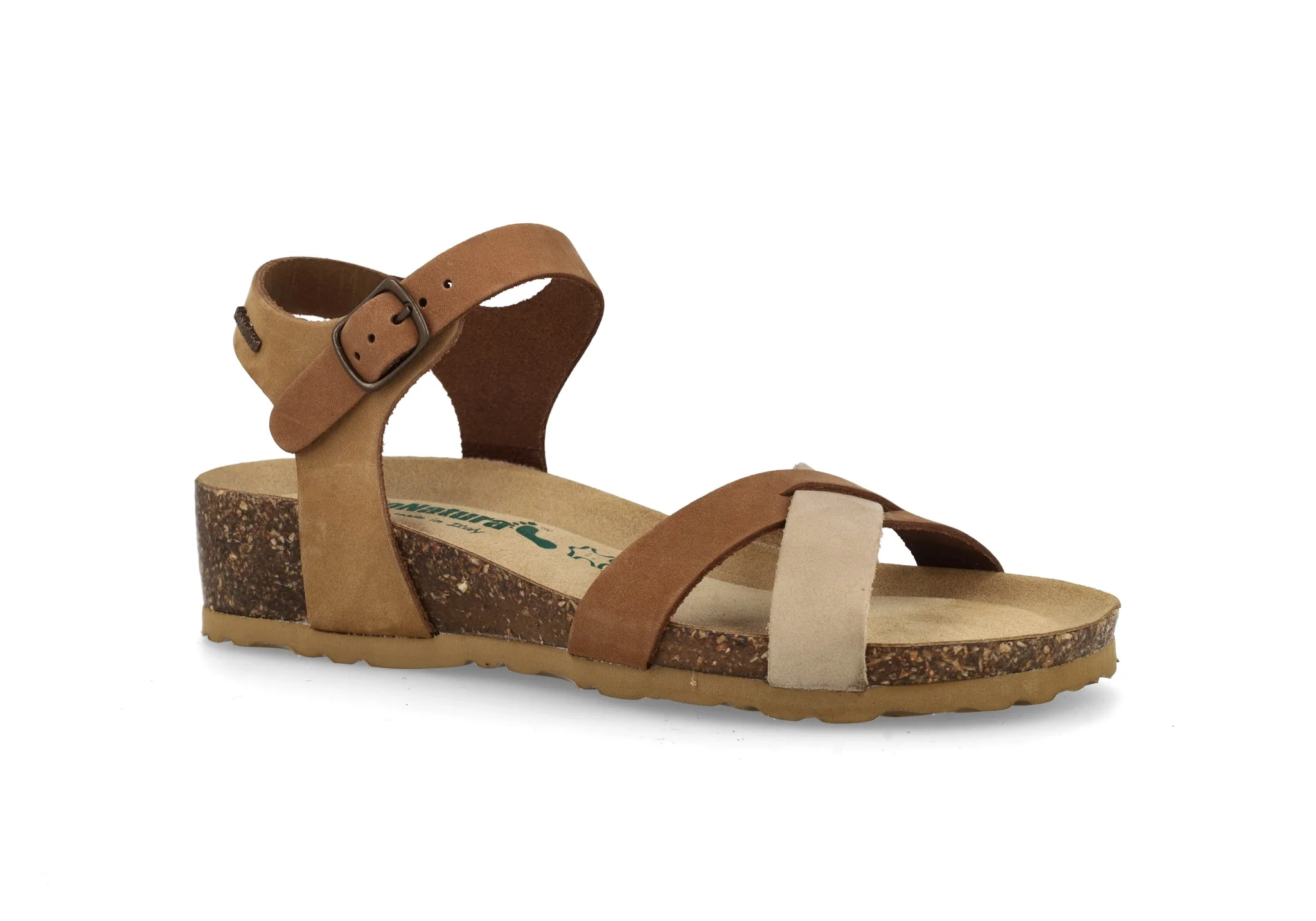 BioNatura Sandalo Donna Fregene Nabuk Multi Tortora Zeppa - immagine 3