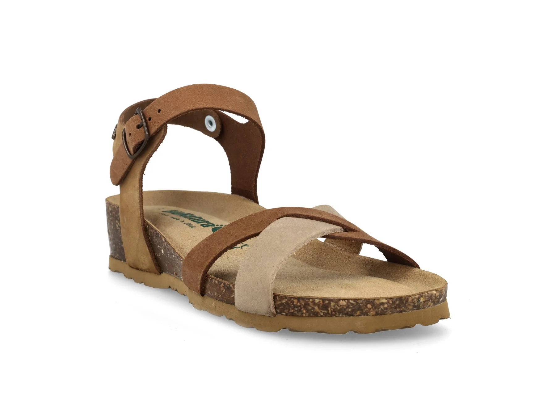 BioNatura Sandalo Donna Fregene Nabuk Multi Tortora Zeppa - immagine 4