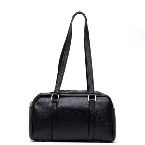 Borsa a bauletto in pelle nera.