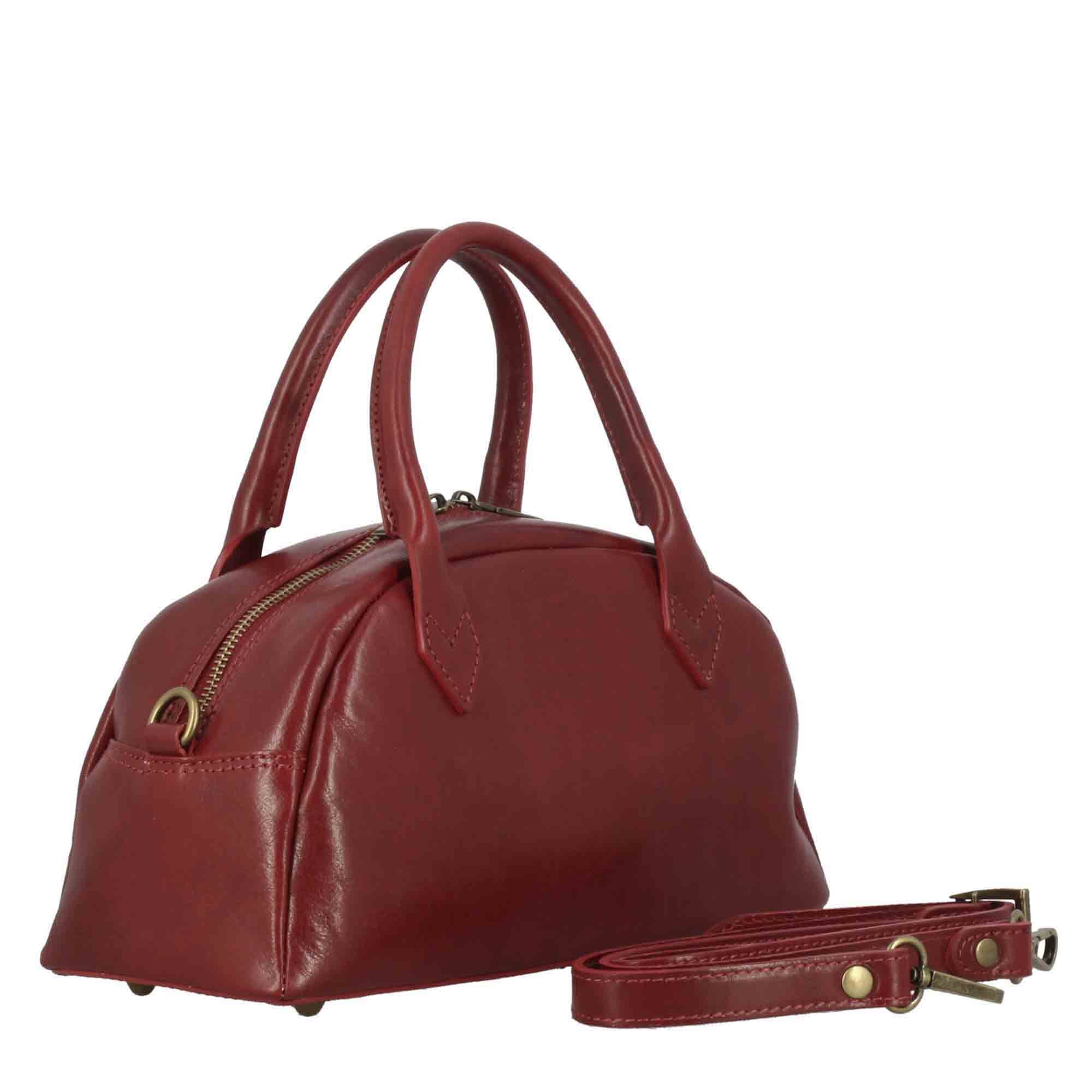 Borsa a mano Tulia bauletto da donna in pelle colore rosso - immagine 3
