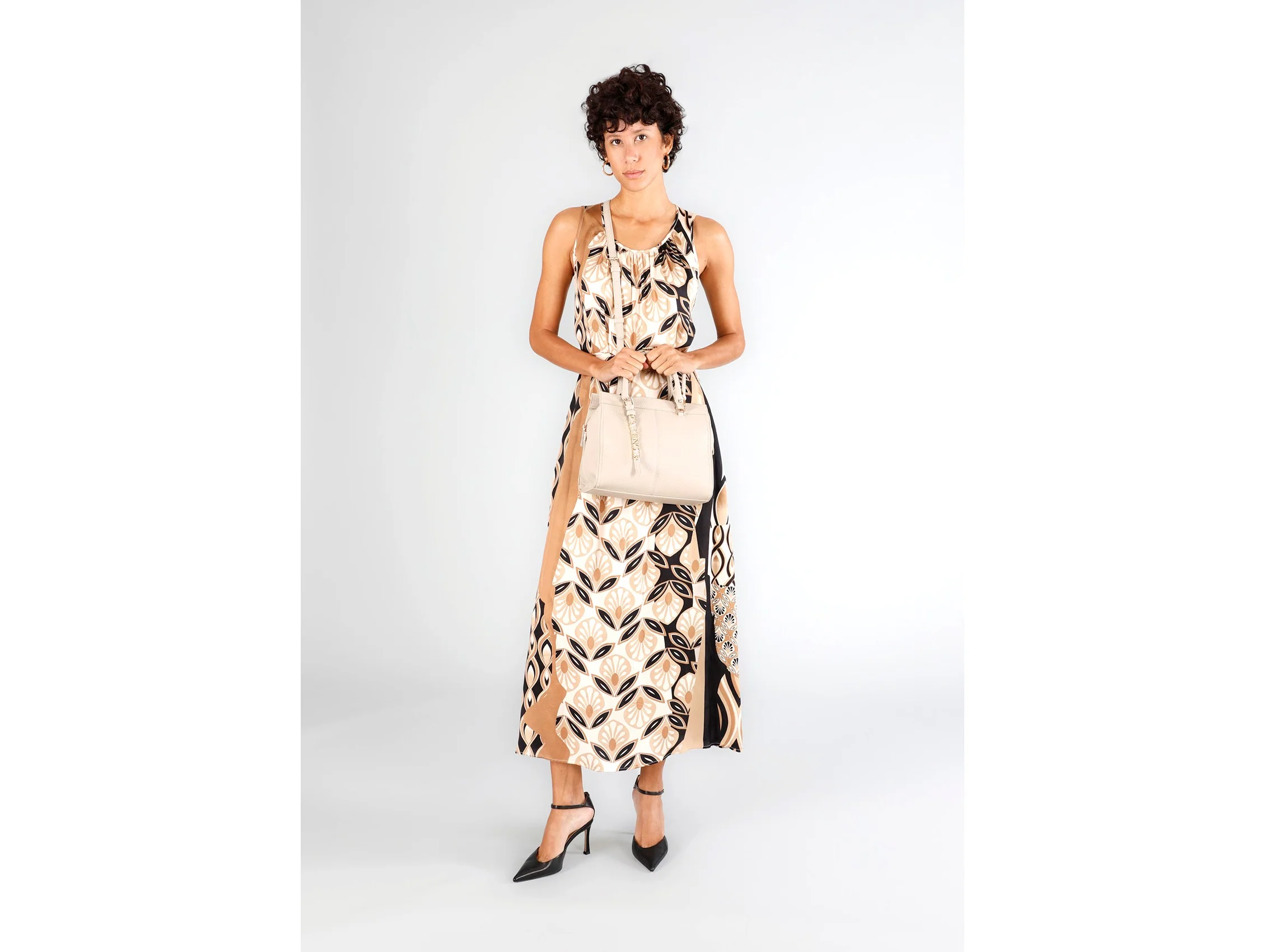 CafèNoir Bauletto Beige con Manici Tubolari e Tracolla Removibile - immagine 3