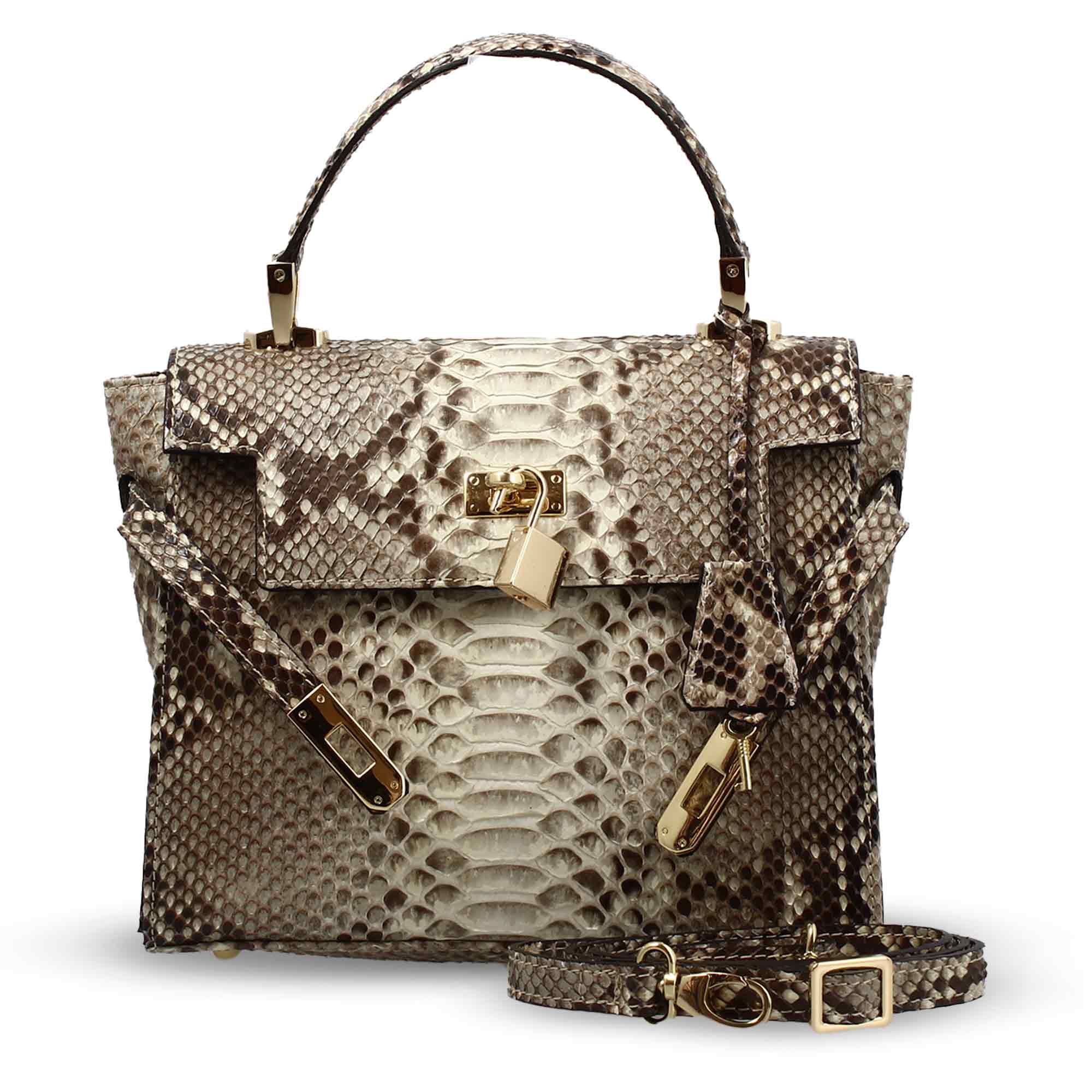 Borsa a mano artigianale da donna in pelle pregiata marrone - immagine 4
