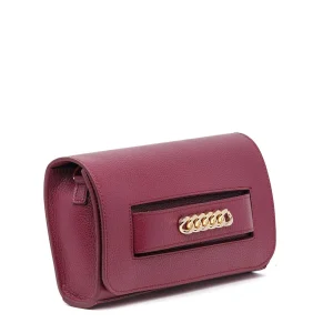 Borsa a mano in nappa malva.