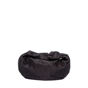 Borsa a mano in tessuto e micro cristalli.