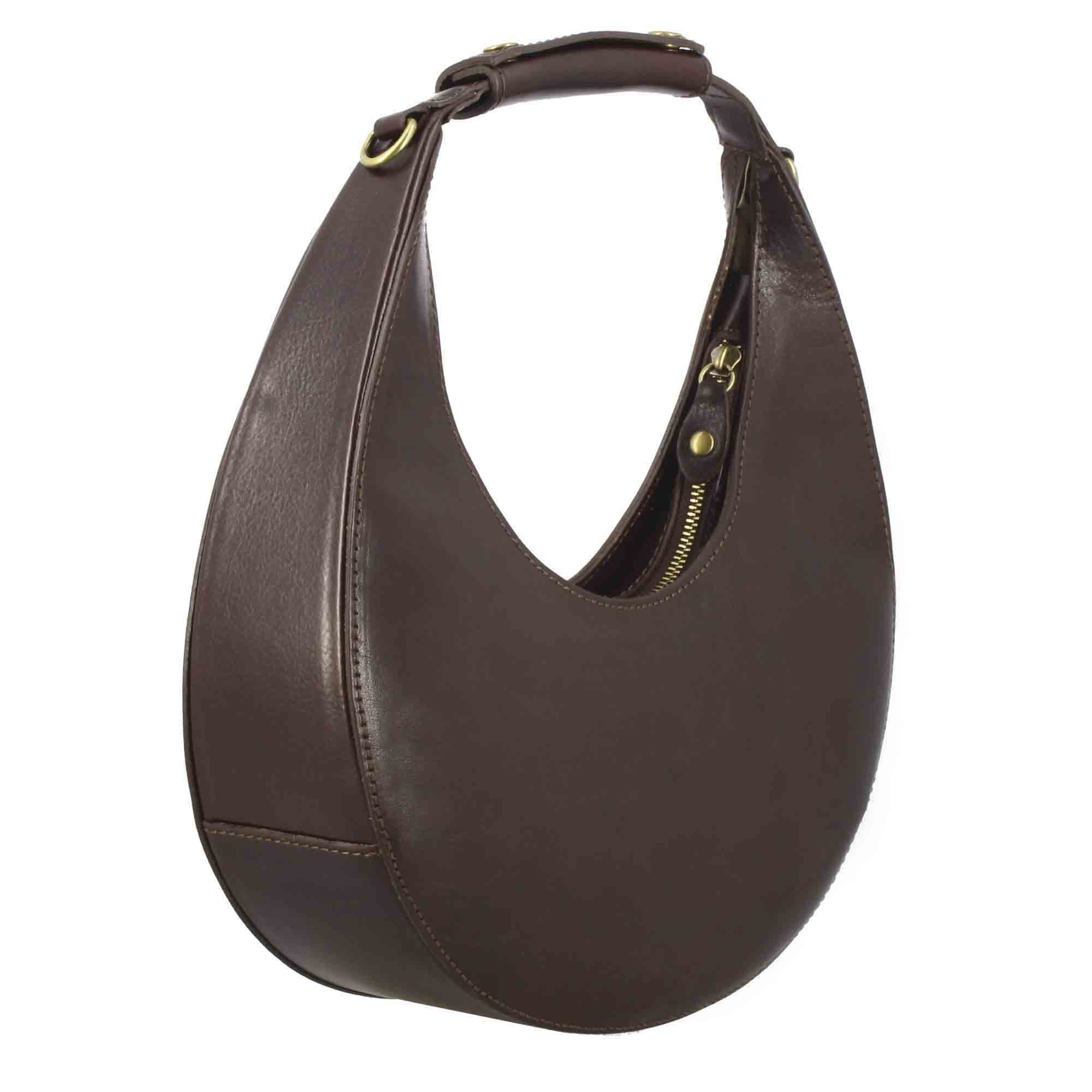 Borsa a spalla Olimpia da donna in pelle colore marrone scuro - immagine 4