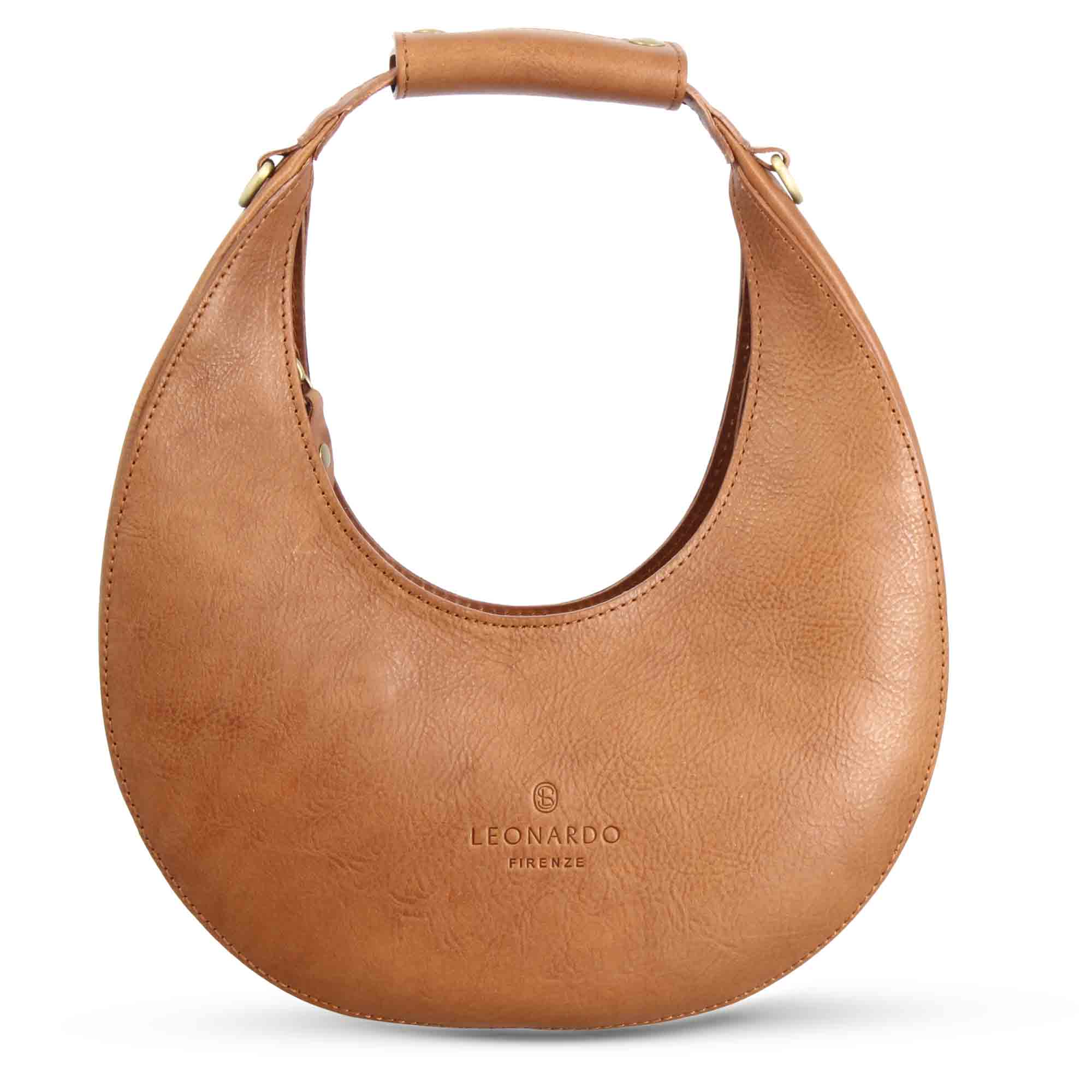 Borsa a spalla Olimpia da donna in pelle colore marrone - immagine 2