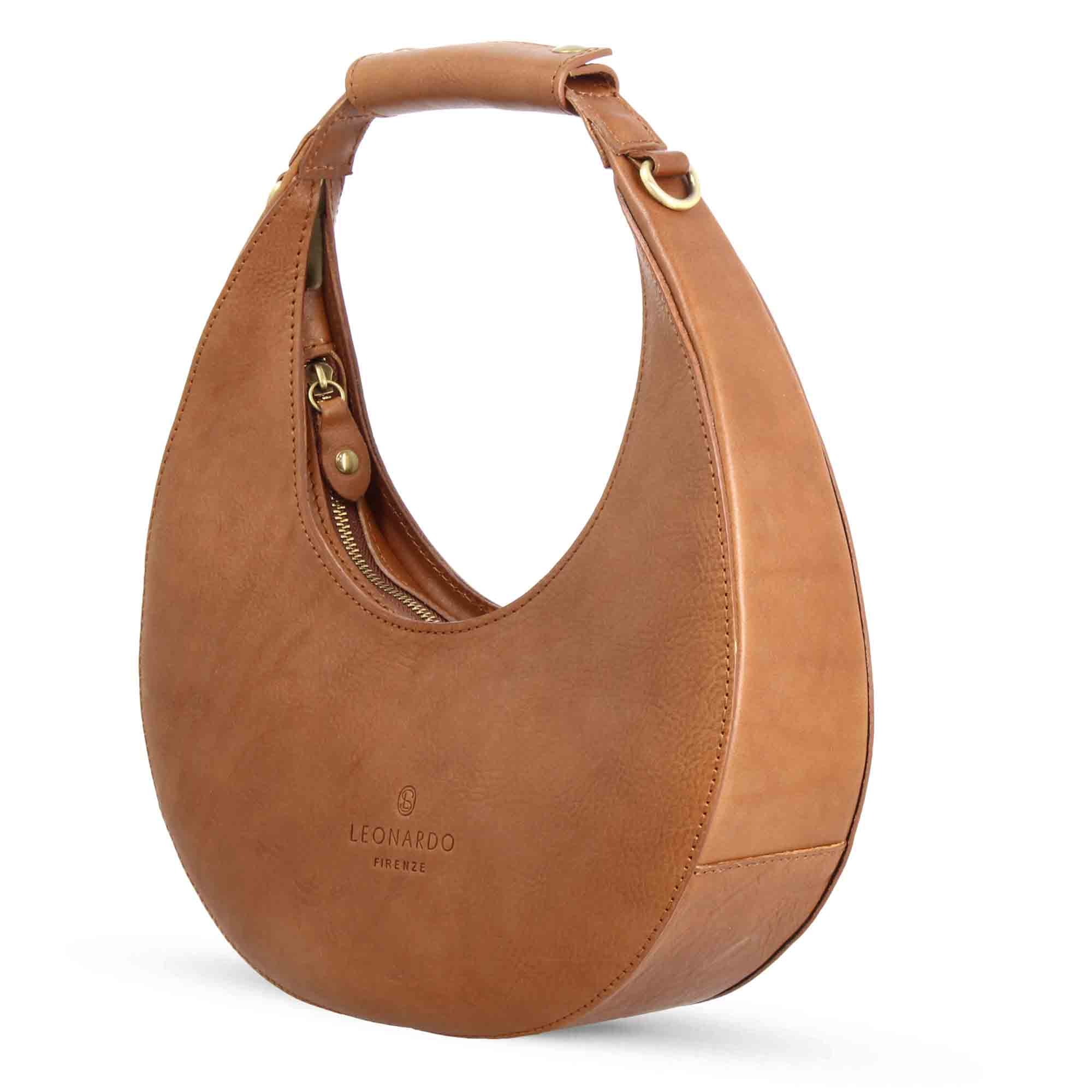 Borsa a spalla Olimpia da donna in pelle colore marrone - immagine 3
