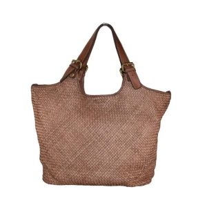 Borsa in pelle intrecciata - BAYT59865 moro