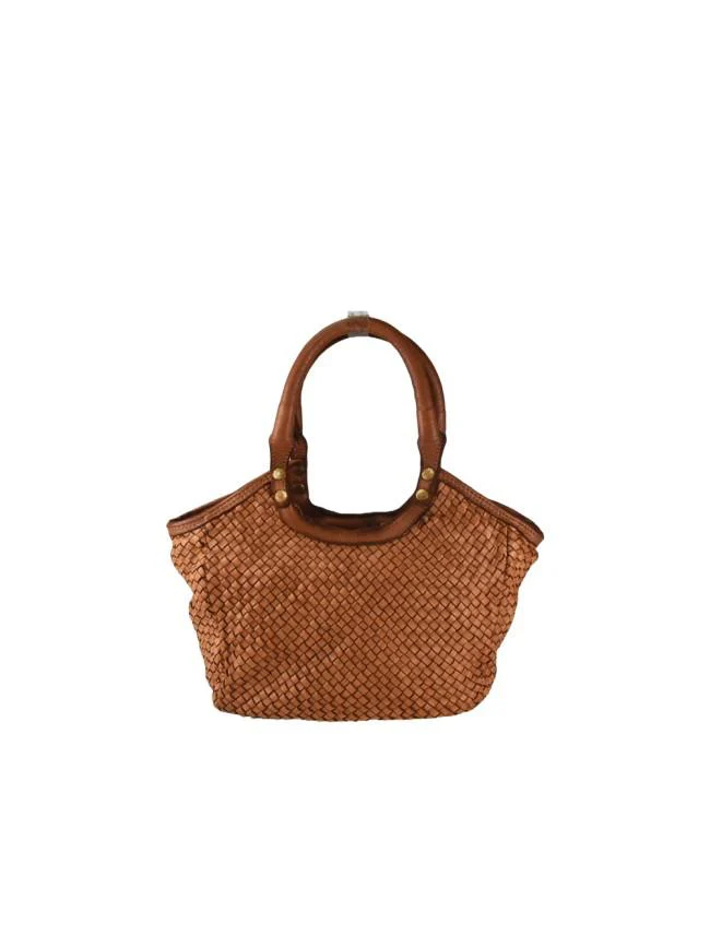 Borsa a mano in pelle intrecciata BAHD49854 - cuoio - immagine 2
