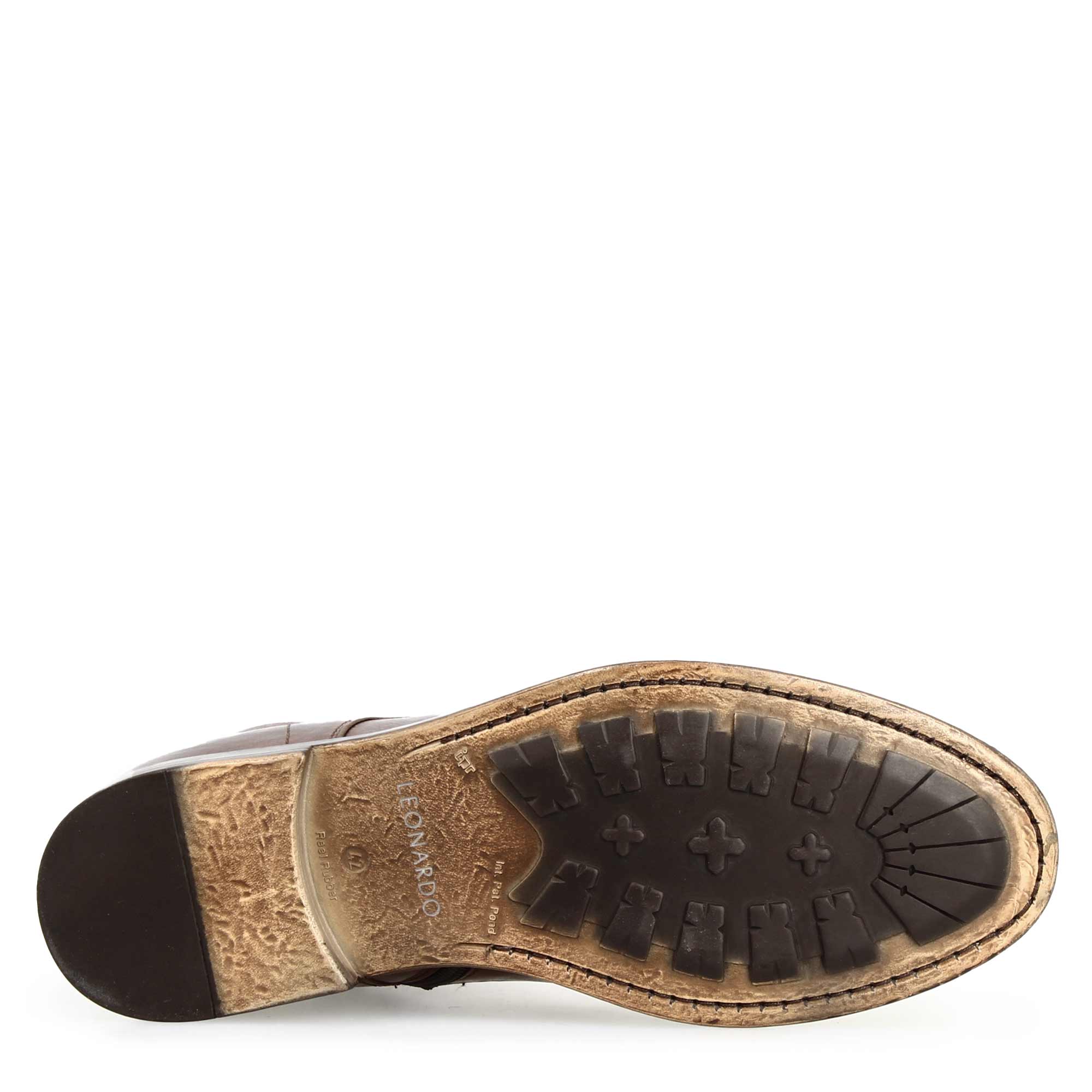 Stivaletto cap toe da uomo in pelle pregiata marrone - immagine 6