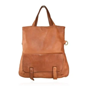 Borsa/zaino in pelle intrecciata - BASZ53 cuoio