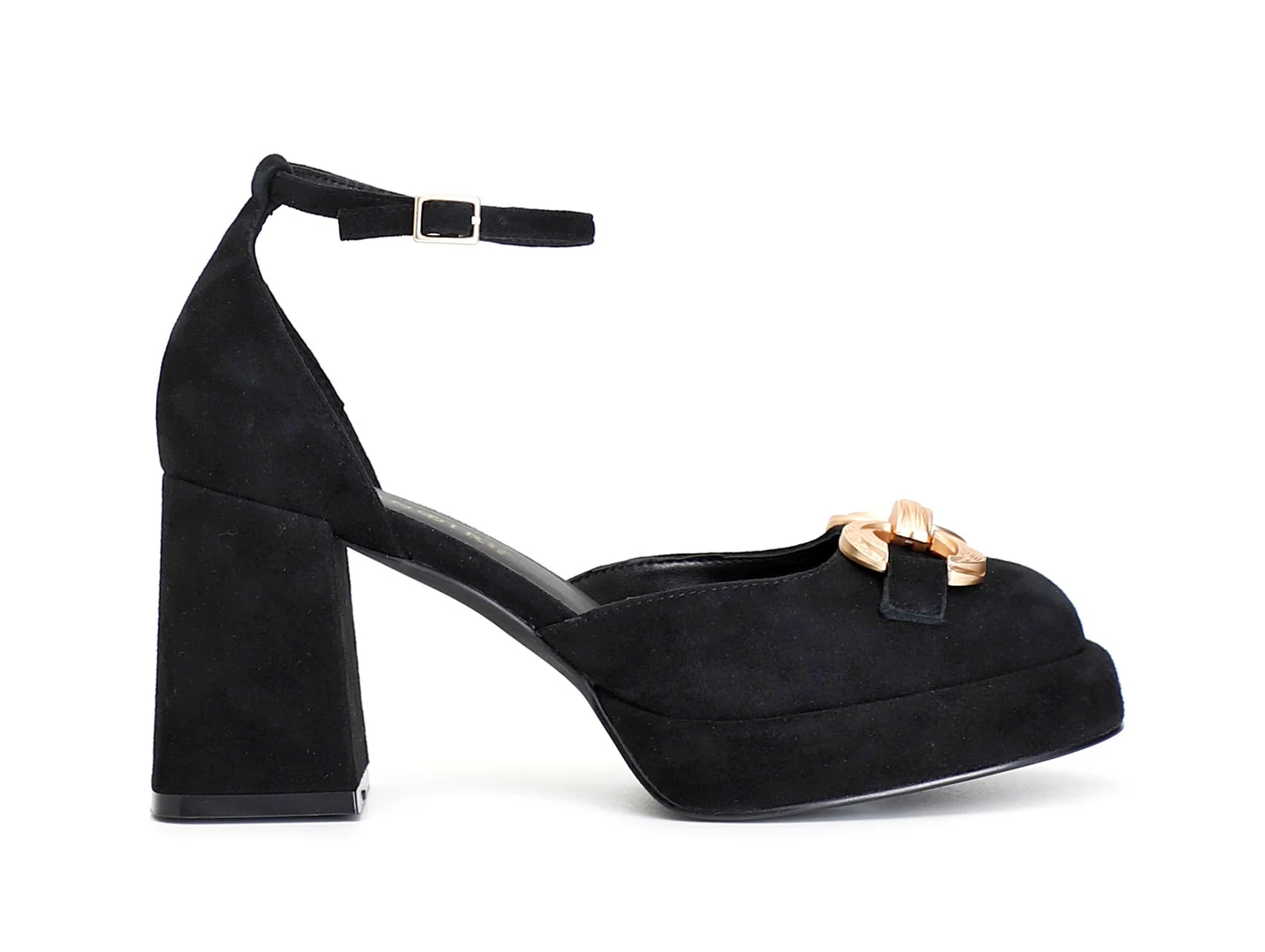 CafèNoir Décolleté Platform Cinturino Caviglia Tomaia Camoscio - immagine 2