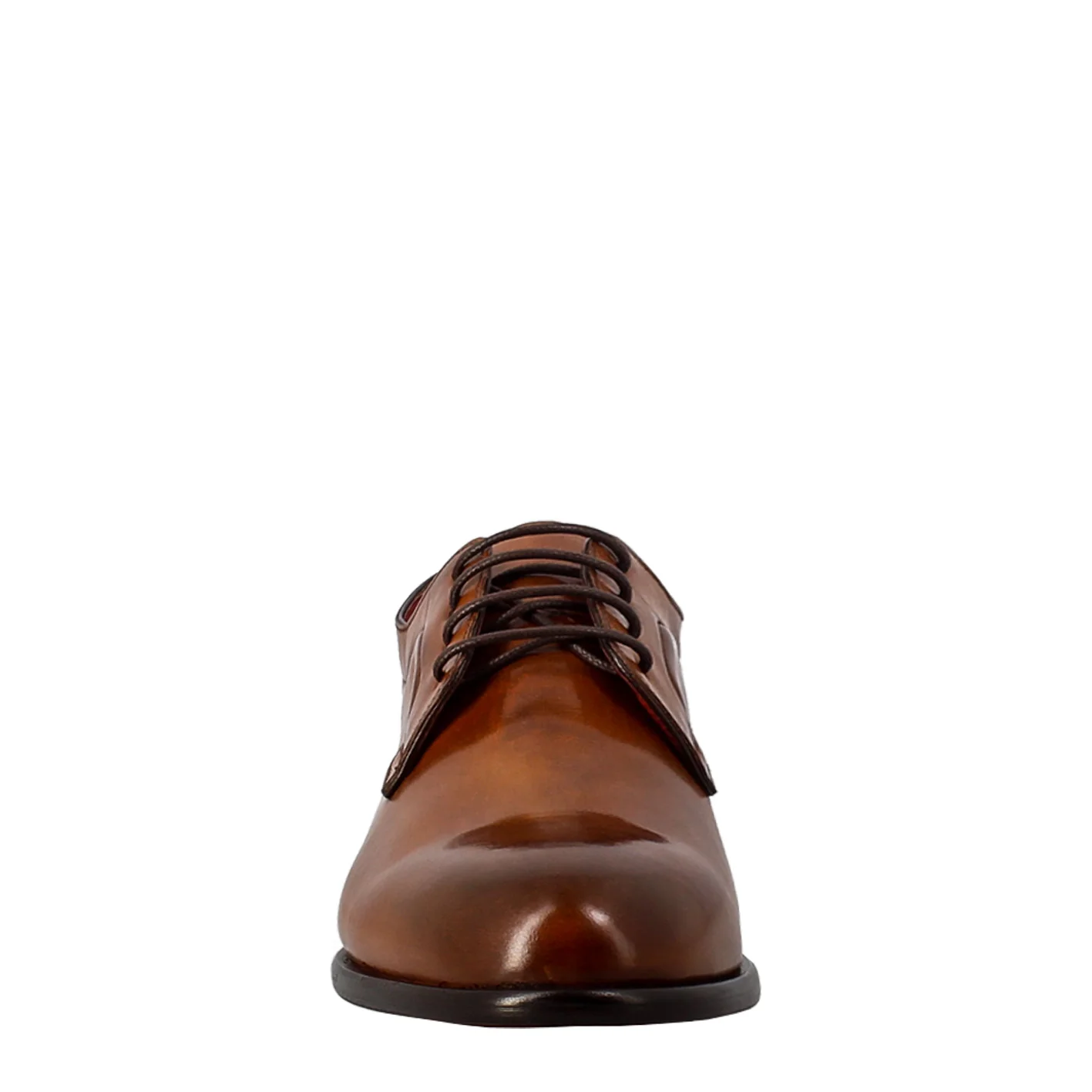 Derby marrone elegante da uomo in pelle liscia - immagine 4
