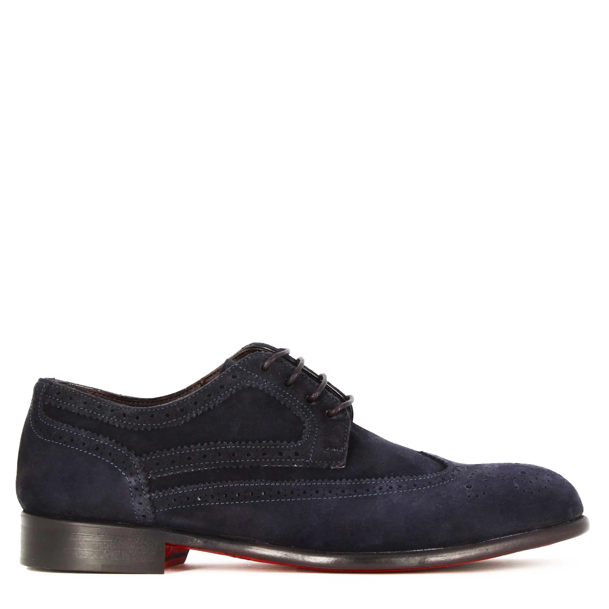 Derby elegante da uomo in pelle scamosciata colore blu - immagine 4